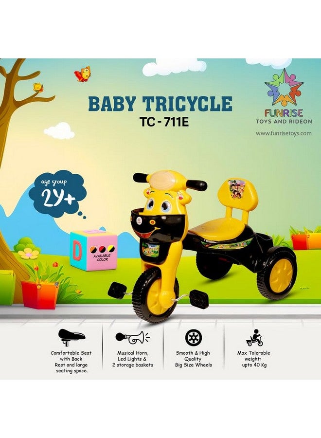 فانرايز دراجة ثلاثية العجلات للأطفال من فنرايز مزودة ببوق موسيقي وأضواء ليد، مع سلتين، ومقعد مريح ومسند للظهر، وعجلات ناعمة، ومقبض ثابت - Image 2