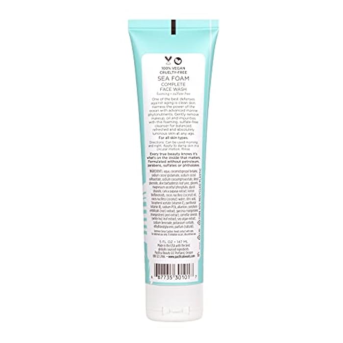 Pacifica Beauty Complete Face Wash, Gentle Daily Facial Cleanser for All Skin Types, Removes Makeup, Oil & Dirt, Sea Foam, 5 oz, 2 Pack - Image 2