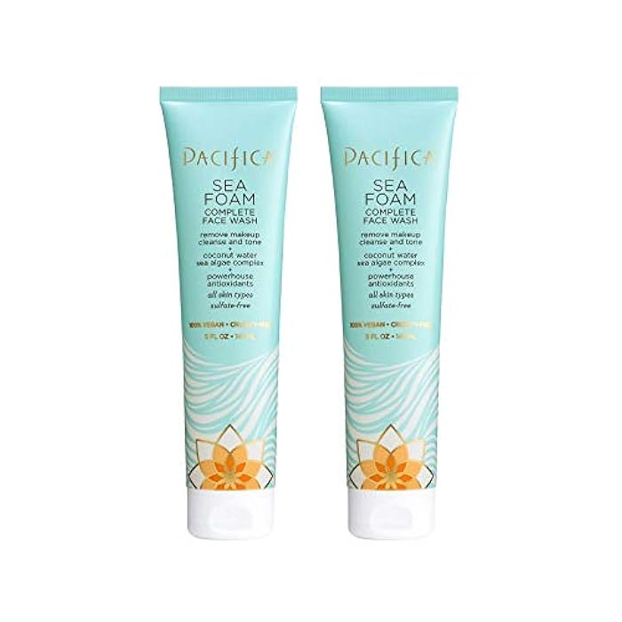 Pacifica Beauty Complete Face Wash, Gentle Daily Facial Cleanser for All Skin Types, Removes Makeup, Oil & Dirt, Sea Foam, 5 oz, 2 Pack - Image 1
