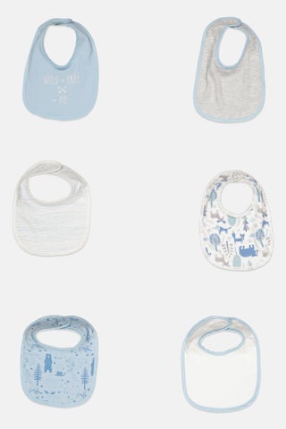 Toddlers Girl 6 Pcs Allover Print Bib, Blue/White - pzsku/ZF2A4A8A5B6A6331FAE7FZ/45/1746642484/dabd591c-39d9-4ea3-840f-9ad03e3665ed