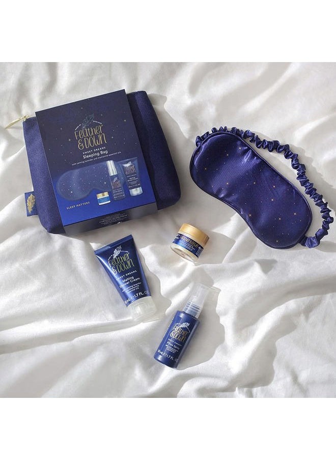 Feather & Down Sleeping Bag Gift Set: Luxury Eye Mask, Sleep Balm, Pillow Spray and Shower Cream, with Calming Lavender & Chamomile Essential Oils, Vegan & Cruelty Free  - Image 3
