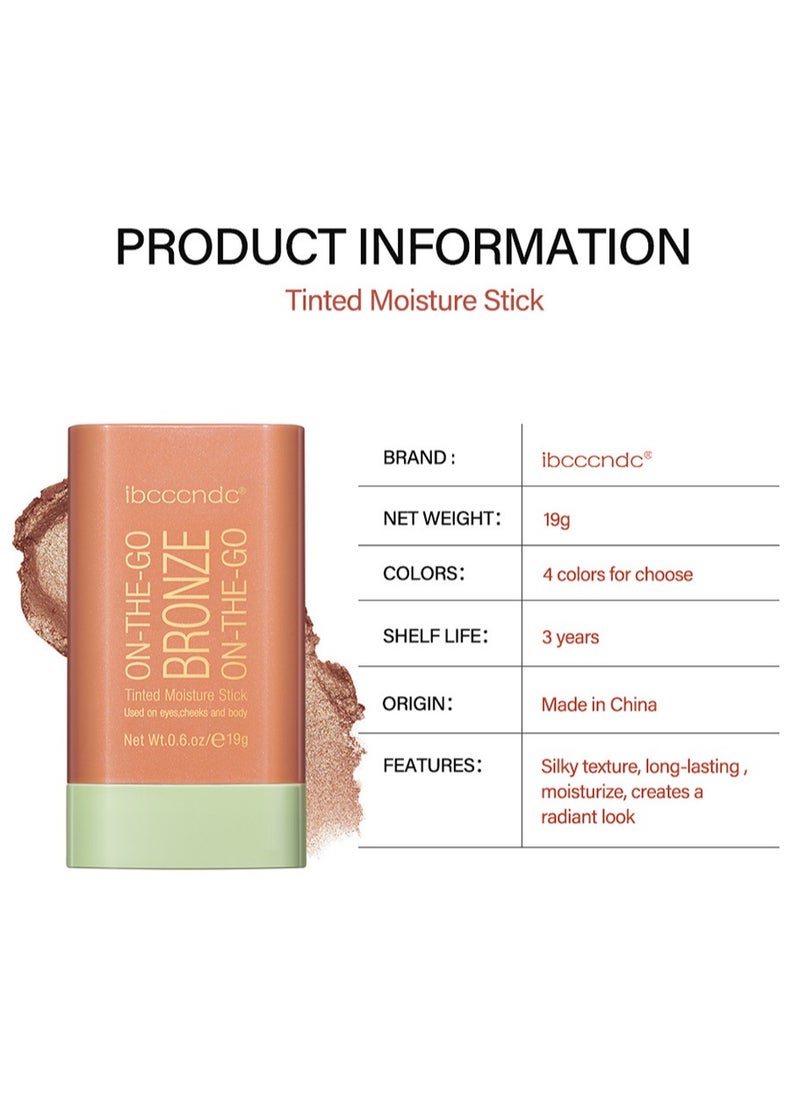 4 Pack Creamy Highlighter Blush Stick, Contour Sticks, Long Lasting Waterproof Blush Stick, Easy to Sculpt the Face and Create a Lightweight Finishing Makeup (Soft Glow)