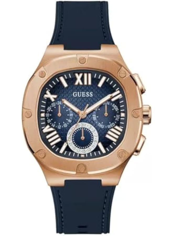 جس ساعة سيليكون متعددة الوظائف باللون الذهبي الوردي والأزرق البحري