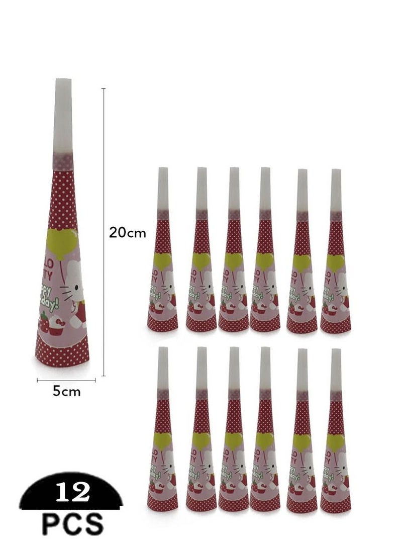 Party horn set consisting of 12 pieces