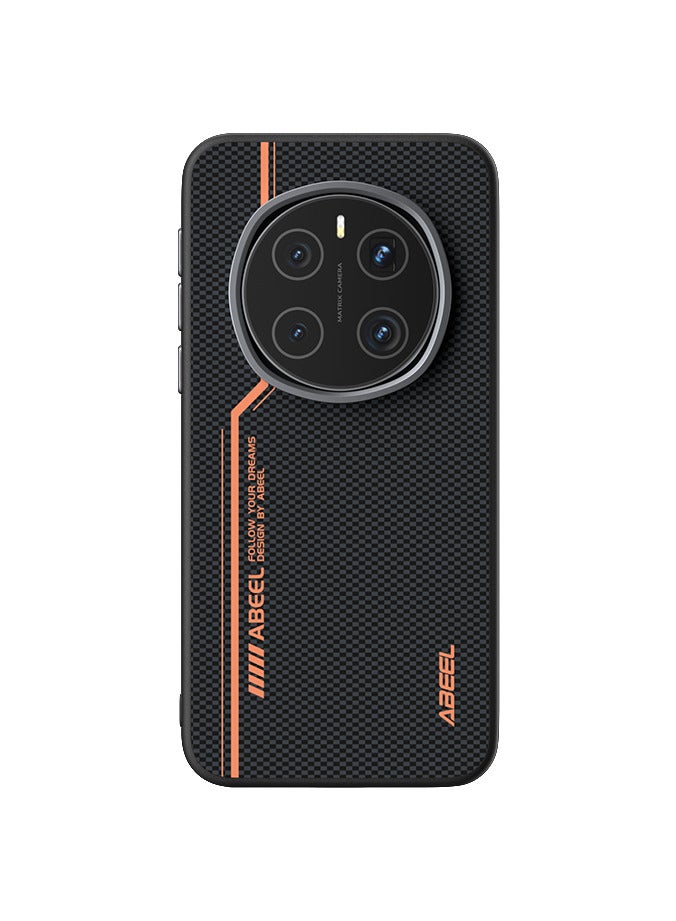 أبيل جراب هاتف مغناطيسي فاخر من ألياف الكربون غير اللامع لهاتف هونر ماجيك 7 برو مع شحن لاسلكي وغطاء خلفي مقاوم للصدمات - أسود - Image 3