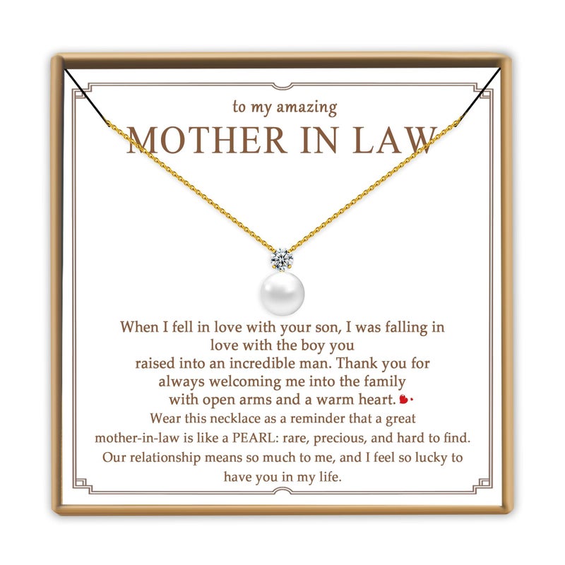 PEALICIOUS Mother in Law Necklace White Pearl Necklace as Mother in Law Wedding Gifts from Bridal Son, Mom of the Groom Gifts from Daughter for Future Mom Birthday as Mommy Jewelry Collars - Image 5