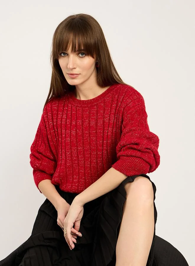 Red Lurex Knit Sweater