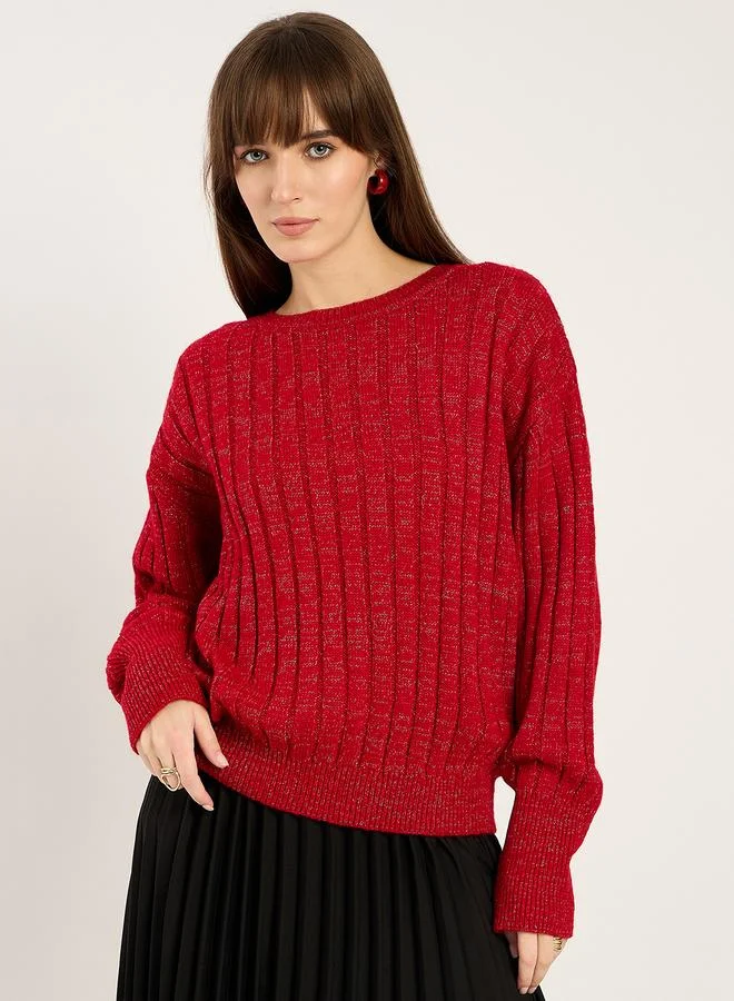 Red Lurex Knit Sweater