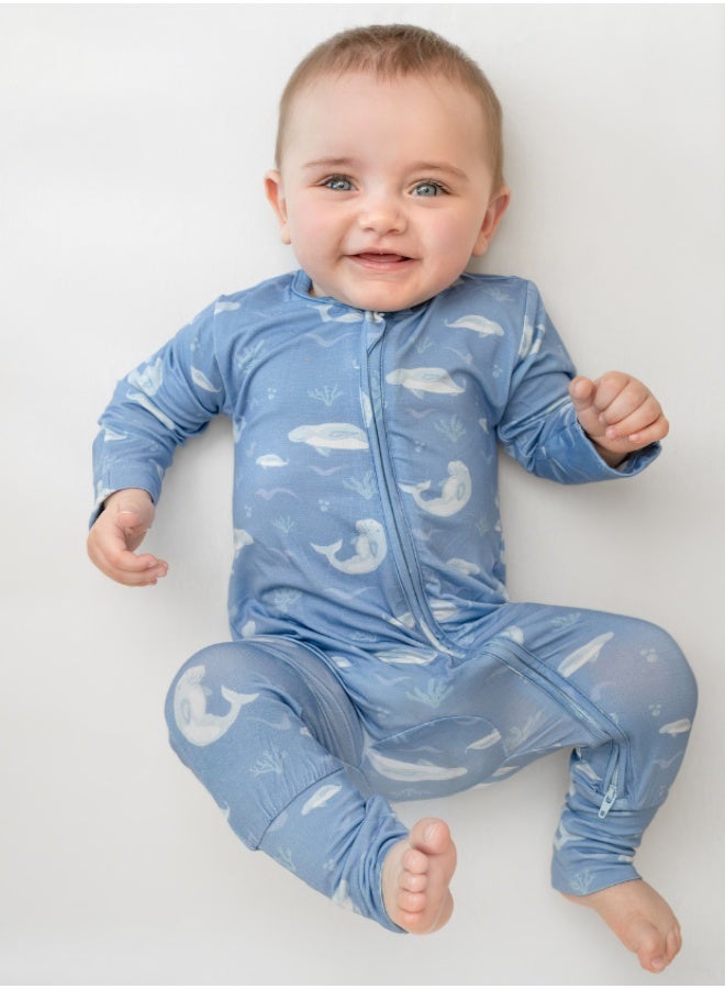 Hushabye – Bamboo Sleepsuit Mix Pack - Dugong / Baby Blue / Turtle - Image 2