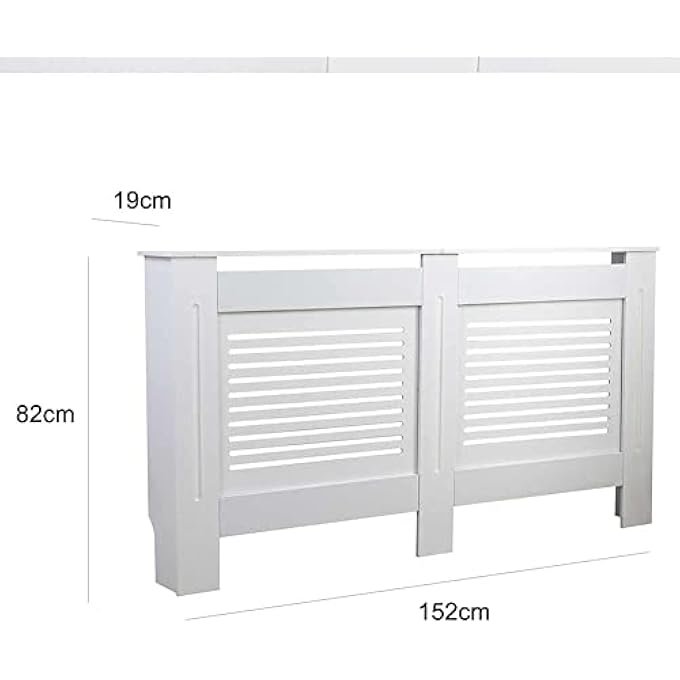 MDF 152 X 19 X 82 CM RADIATOR COVER WHITE, ENGINEERED WOOD, 152 X 19 X H82 CM - Image 3