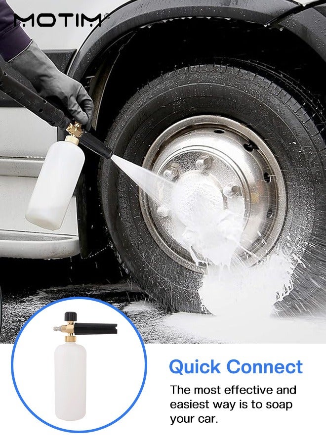 Motim 2pcs Car Cleaning Tools Kit, Car Wheel Tire Cleaning Set, Car Wash Foam Lance Soap Dispenser and Cleaning Sponge,  Car Cleaning Brush - Image 2