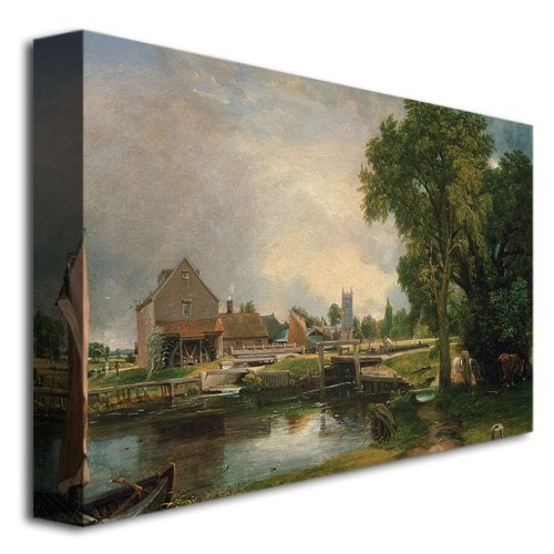 Trademark Fine Art Dedham Lock and Mill 1820 by John Constable, 22x32-Inch Canvas Wall Art - Image 2