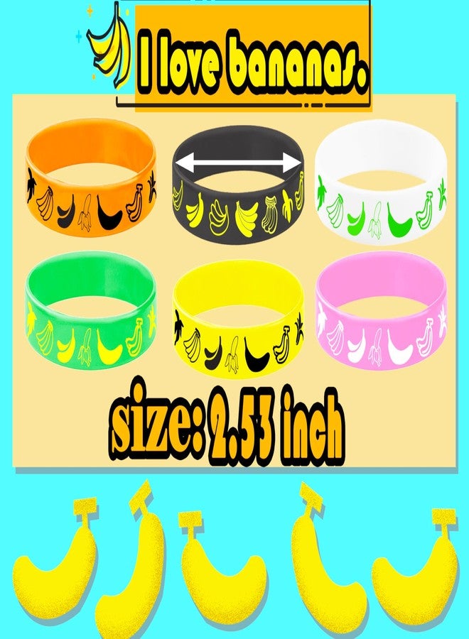 ATSMOICY 24PCS Banana Rubber Bracelets Silicones Wristbands Fruit Party Themed Birthday Party Favors Supplies Decorations - Image 3