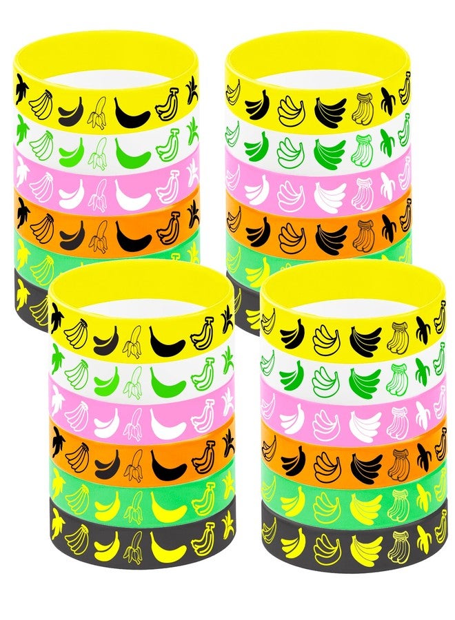 ATSMOICY 24PCS Banana Rubber Bracelets Silicones Wristbands Fruit Party Themed Birthday Party Favors Supplies Decorations - Image 1