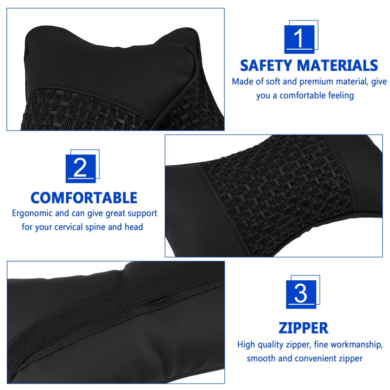 2 Pairs of Car Multifunctional Pillow Comfort Support Pillow Neck Waist Cushion - Image 3