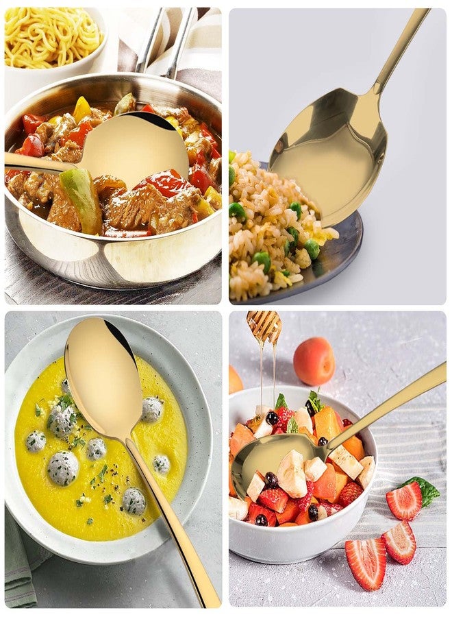 Kannei tec Large Serving Spoons Set Stainless Steel 12 Inch Slotted Spoon and Serving Spoon Serving Utensils for Buffet Catering Dishwasher Safe(1 Spoons, 1 Slotted,Gold) - Image 5