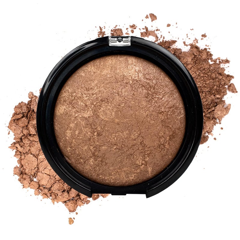 Palladio Baked Bronzer, Highly Pigmented and Easy to Blend, Shimmery Bronzed Glow, Use Dry or Wet, Lasts all day long, Provides Rich Tanning Color Finish, Powder Compact, Illuminating Tan - Image 3
