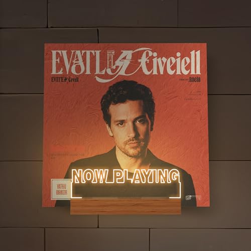 CoolGift Mart Now Playing Vinyl Record Stand Wall Mount, Light up Record Holder, Wooden Acrylic Display with Warm White Lights for Albums, Room Decor, for Vinyl Lovers - Image 3