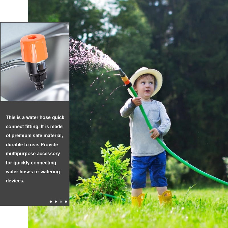 Universal Garden Hose Connector with Faucet Adapter Orange Quick Connect for Outdoor Watering - Image 5