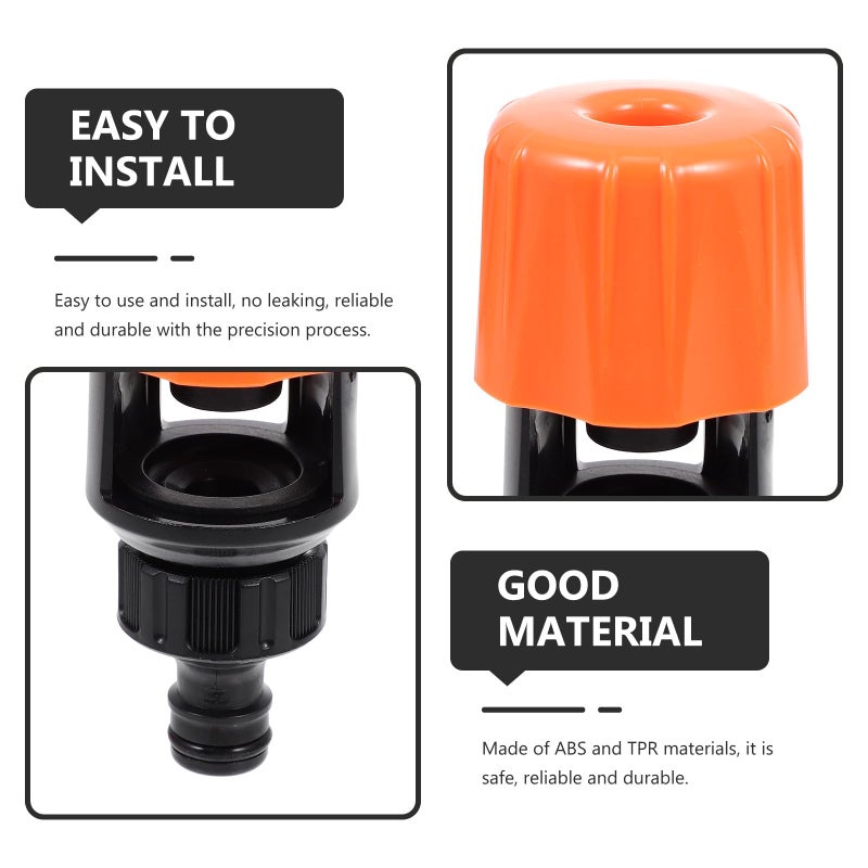 Universal Garden Hose Connector with Faucet Adapter Orange Quick Connect for Outdoor Watering - Image 4