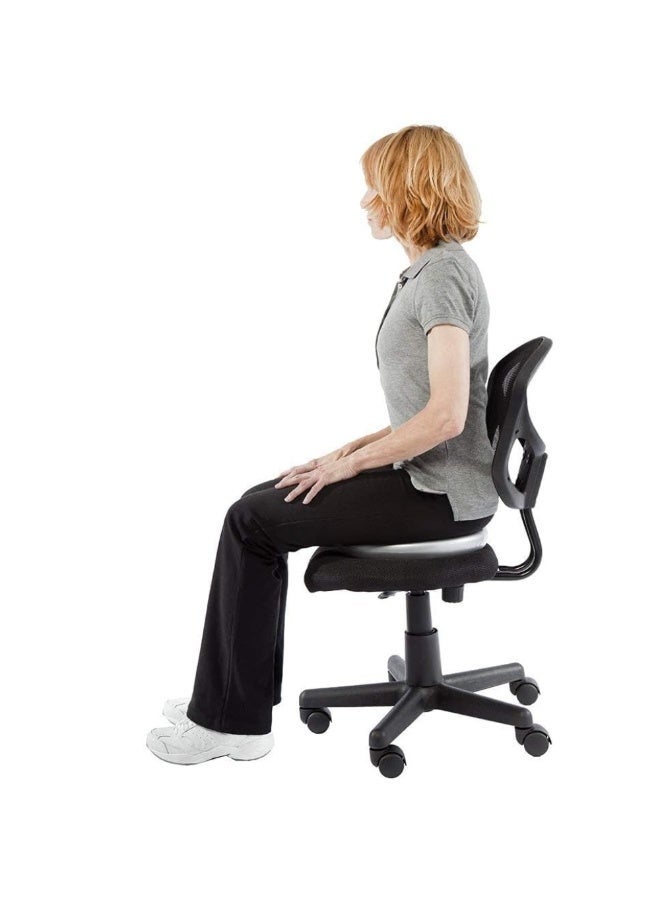 TheraBand Stability Disc – Silver Advanced Level 2 Balance Trainer – Super Soft Inflatable Cushion for Physical Therapy & Core Strength - Image 5