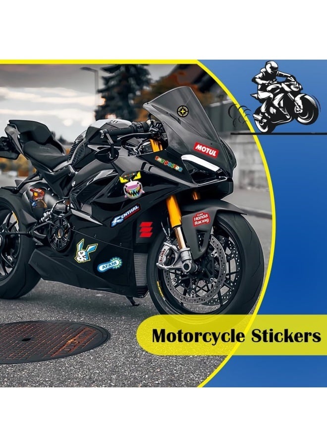 4 Pcs Motorcycle Stickers Funny Motorbike Helmet Stickers Waterproof Cool Racing Car Sticker for Motorcycles Off-Road Bikes Cars Skateboard Scooter Decals - Image 4