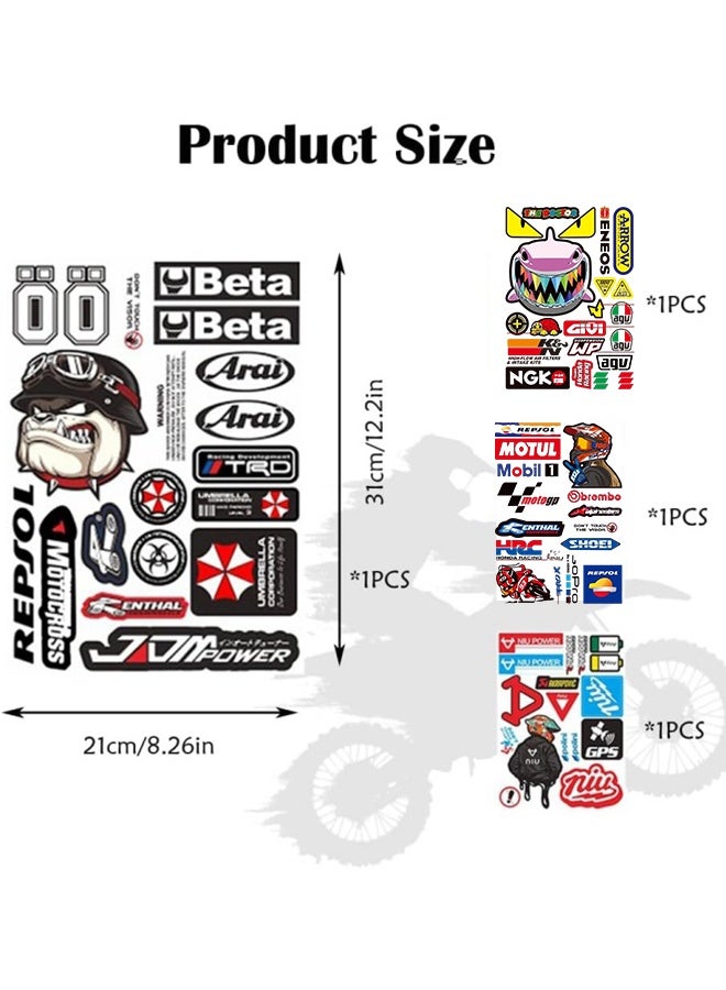4 Pcs Motorcycle Stickers Funny Motorbike Helmet Stickers Waterproof Cool Racing Car Sticker for Motorcycles Off-Road Bikes Cars Skateboard Scooter Decals - Image 2