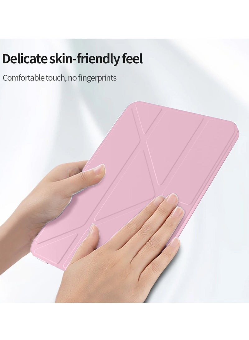 Techie حافظة فوليوا الذكية القابلة للطي بتصميم أوريغامي ثلاثي الطيات مع حامل قلم ووظيفة الاستيقاظ/النوم التلقائي لجهاز آبل آيباد برو 11 بوصة 2024 - وردي فاتح - Image 3