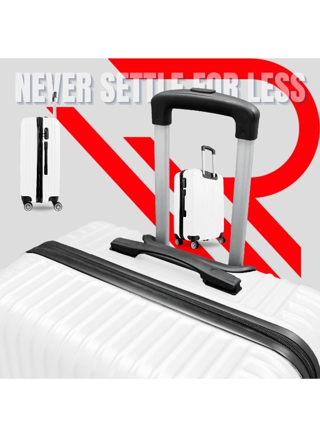 Reflection ABS Luggage Set of 3, Lightweight & 360° Silent Wheels Suitcase, ABS Hard Luggage Trolley, Travel Luggage with Spinner Wheels  (3pc Set, White) - Image 5