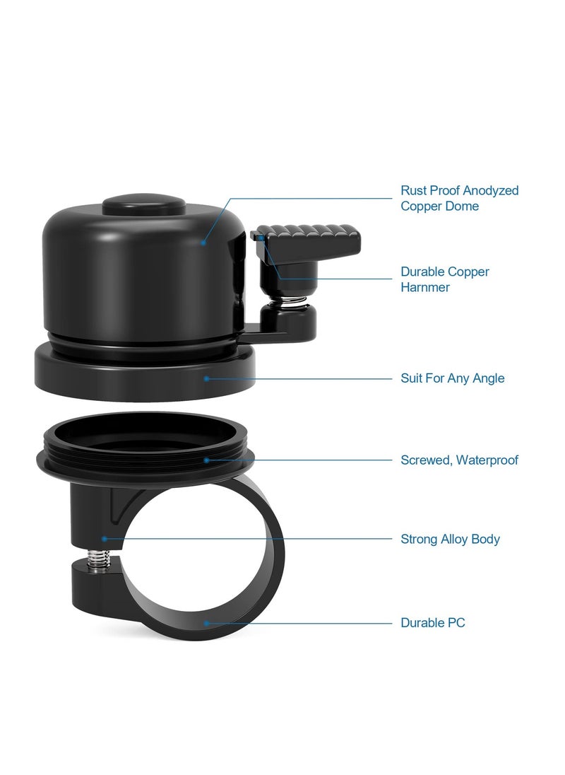 SYOSI - Concealed Bike Bell for Apple AirTag, Bike GPS Tracker, AirTag Bike Mount, Classic Loud Sound of Black Belts, Waterproof, Fits 0.87 to 1 Inch Bike Handlebars, Air Tag Not Include - Image 1