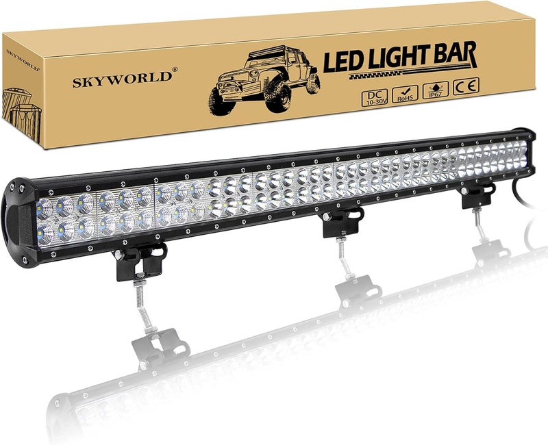 سكاي وورلد شريط إضاءة عمل LED من مقاس 36 بوصة بقدرة 234 واط، شعاع مدمج بقعة وفيض، 12V 24V، أضواء القيادة للطرق الوعرة ومصباح ضباب لسيارة شاحنة 4x4 ومركبة ATV وSUV وقارب، مقاوم للماء، أبيض 6000K - Image 1