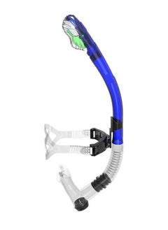 Aookay Training Headstrap Support Dry Top Snorkel Tube Comfortable Mouthpiece One-Way Purge Valve for Pool Open Water Scuba Lap Swimming Swimmer Diving Snorkeling (Blue)  - Image 1