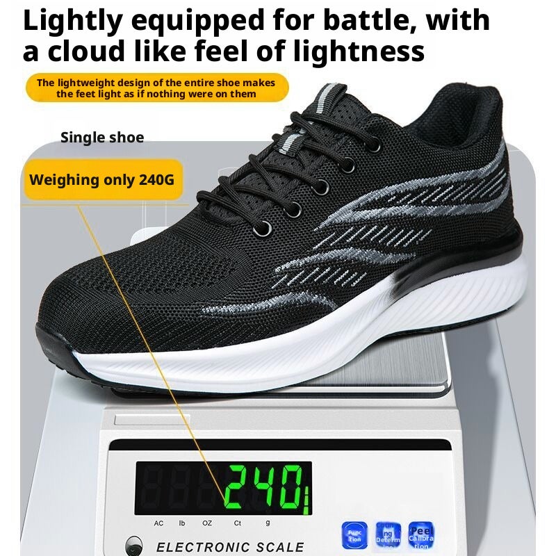 Men’s Comfort Lightweight Work Sneakers Soft Cushioned Anti-Fatigue Walking Shoes Breathable Daily Footwear With Elastic Shock Absorbing Insole - Image 1