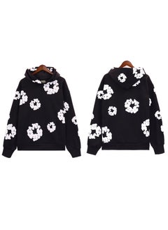 Generic Autumn Winter New Couple Suit Sweatshirt Trousers Fleece-Lined Sweatshirt Denim Main Line Wood Cotton Hooded Shirt American Styl 5640 black 