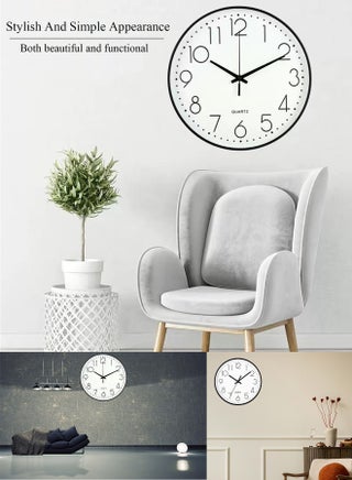 Qiccijoo Wall Clock 12-inch Silent Non-Ticking Round Wall Clocks Battery Operated Easy to Read for Living Room Home Office School - view 5