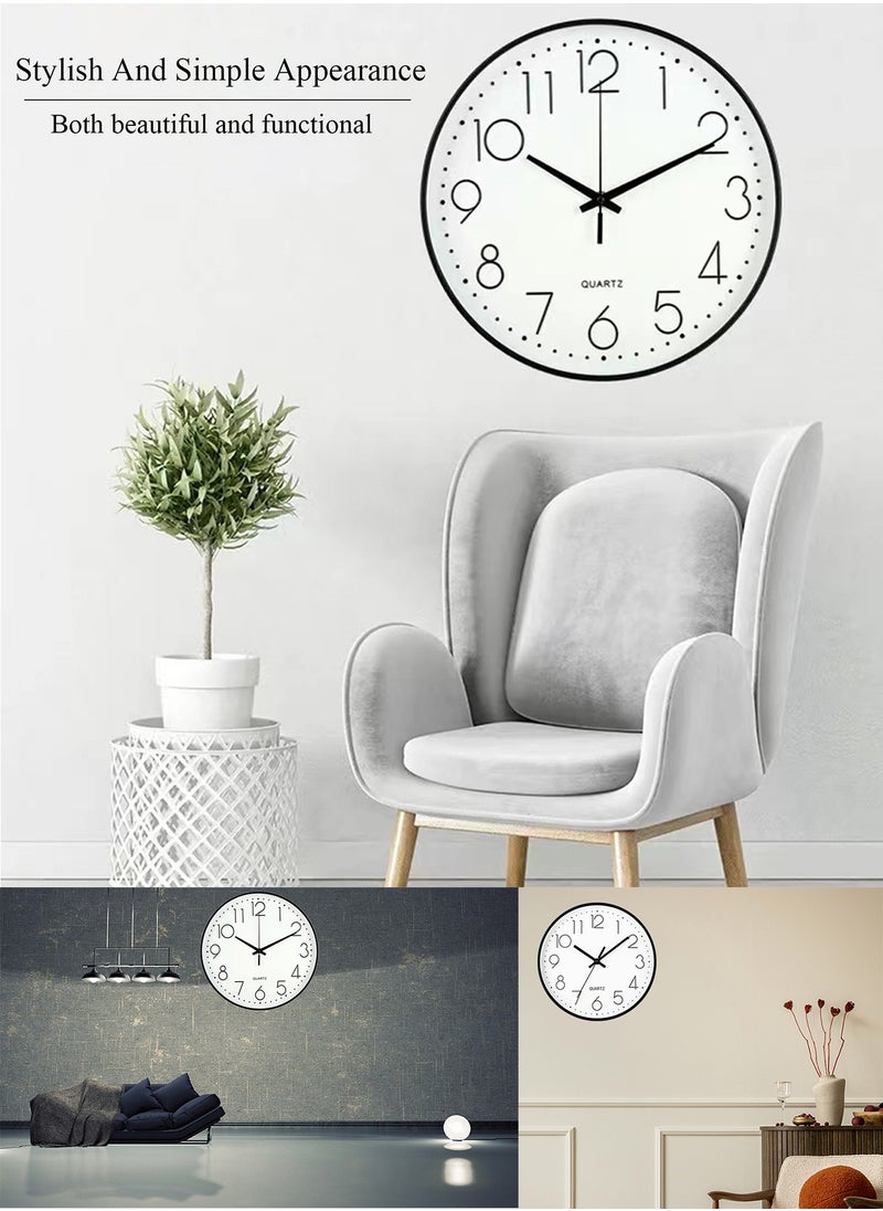 Qiccijoo Qiccijoo Wall Clock 12-inch Silent Non-Ticking Round Wall Clocks Battery Operated Easy to Read for Living Room Home Office School  - Image 5