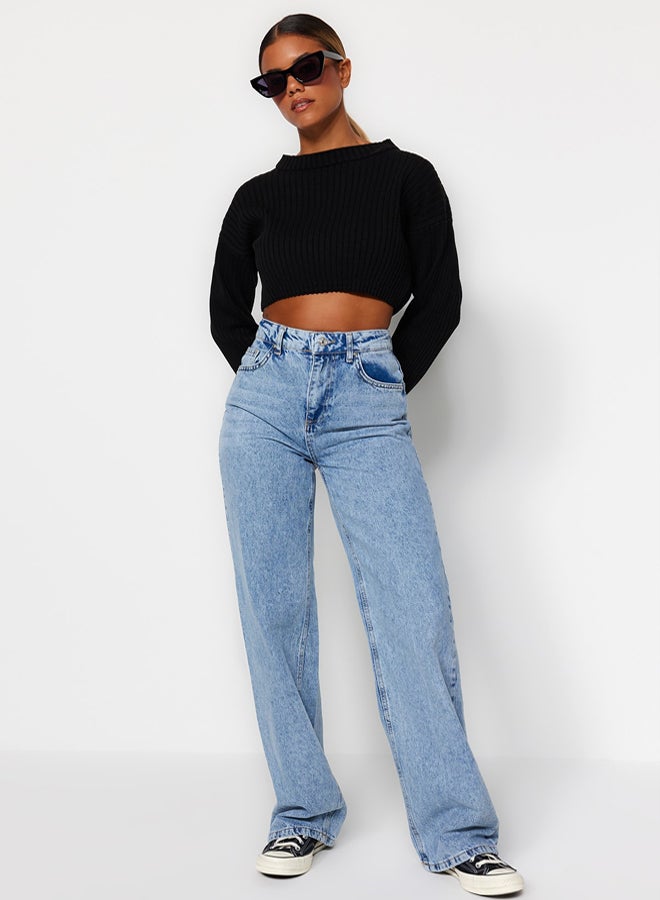 trendyol Light Blue High Waist Wide Leg Jeans  - Image 3