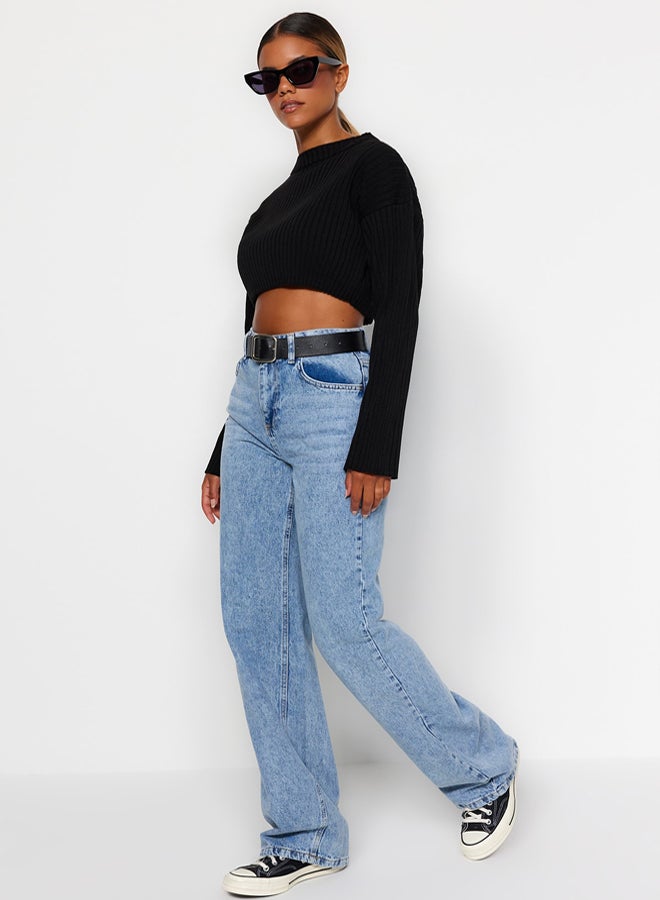 trendyol Light Blue High Waist Wide Leg Jeans  - Image 2