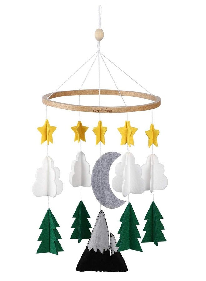 Sorrel + Fern Baby Crib Mobile – Wooden Hanging Nursery Baby Mobile for Crib, Nursery Decor for Boys & Girls, Perfect Shower Gift (Starry Woodland Night, Short Evergreen) Also Fits Bassinets, Sorrel + Fern - Image 1