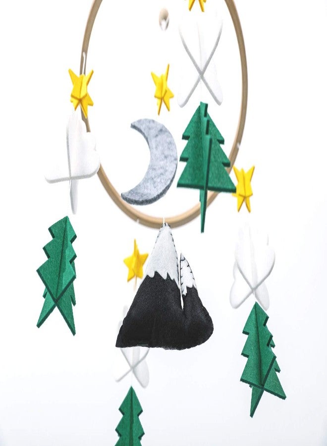 Sorrel + Fern Baby Crib Mobile – Wooden Hanging Nursery Baby Mobile for Crib, Nursery Decor for Boys & Girls, Perfect Shower Gift (Starry Woodland Night, Short Evergreen) Also Fits Bassinets, Sorrel + Fern - Image 2