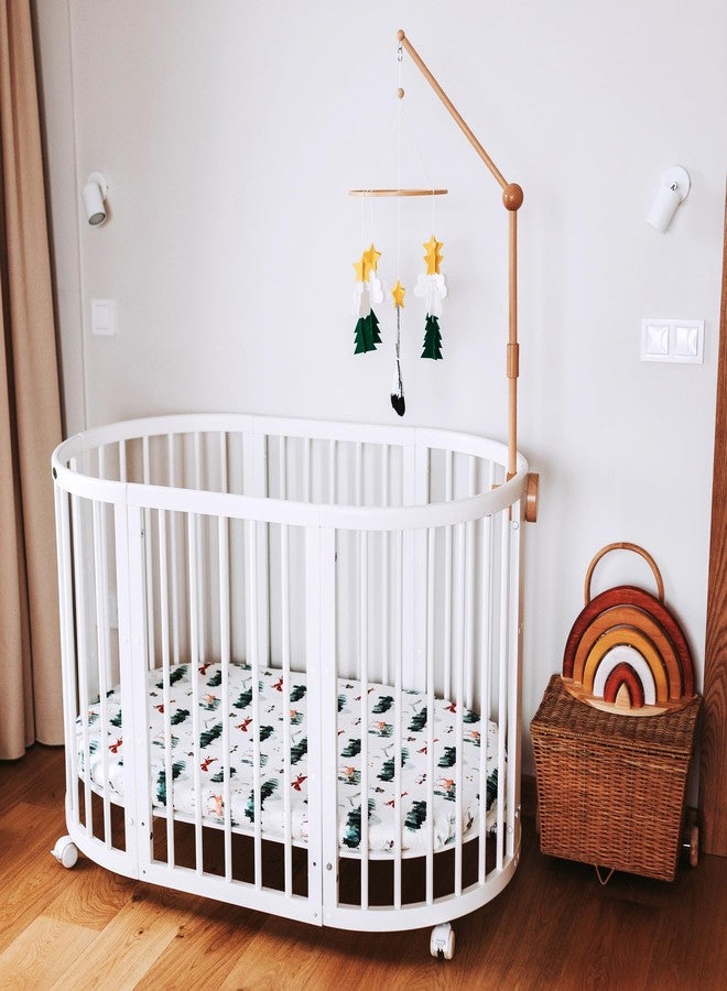 Sorrel + Fern Baby Crib Mobile – Wooden Hanging Nursery Baby Mobile for Crib, Nursery Decor for Boys & Girls, Perfect Shower Gift (Starry Woodland Night, Short Evergreen) Also Fits Bassinets, Sorrel + Fern - Image 5