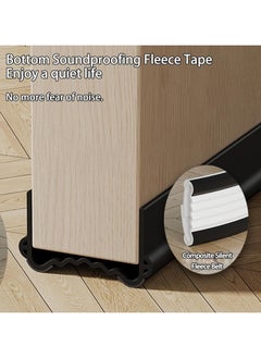YQbest Weather Stripping Door Seal, Door Bottom Flexible Wind Noise Reduction Stopper, Under Door Sealing Strips, Adjustable Adhesive Soundproof Weather Proof Draught Excluder (Black)  - Image 2
