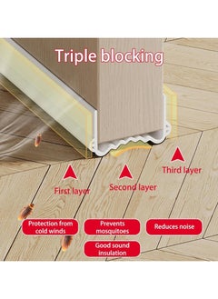 YQbest Weather Stripping Door Seal, Door Bottom Flexible Wind Noise Reduction Stopper, Under Door Sealing Strips, Adjustable Adhesive Soundproof Weather Proof Draught Excluder (Black)  - Image 4