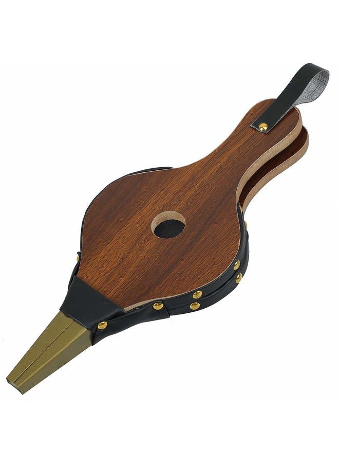 Fubeasi Z-Color 1PCS Brown Wood Fireplace Bellows 12" x 4.9" Outdoor Cooking Fan Air Blower - Image 1