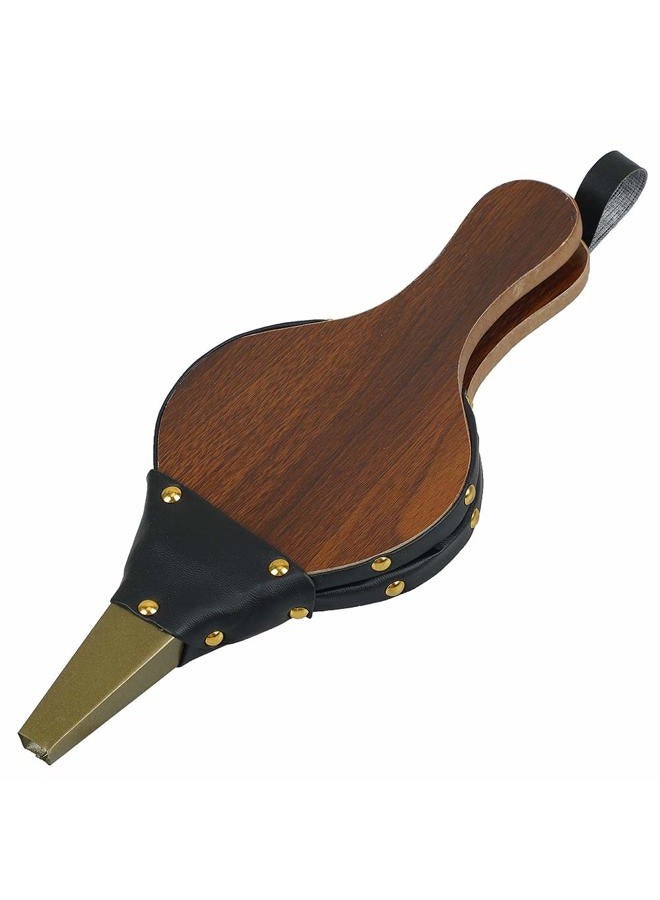 Fubeasi Z-Color 1PCS Brown Wood Fireplace Bellows 12" x 4.9" Outdoor Cooking Fan Air Blower - Image 2