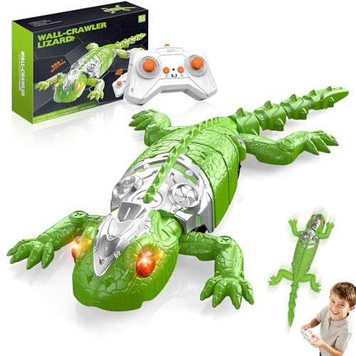 Lurui Wall Climbing Gecko Toy Remote Control Lizard That Climbs Walls Electric Gecko with LED Glowing EyessUSB Rechargeable Wall Crawler Robot Toy for Kids Interactive Lizard Toys for Boys Girls - Image 1