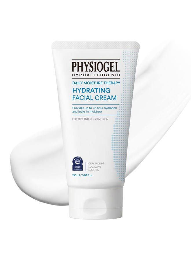 Physiogel Daily Hydrating Facial Moisturizer Cream, 72 hrs Hydration for Dry & Sensitive Skin, Korean skin care, Fragrance-Free, Non-Comedogenic, Dermatologist-Tested, Ceramide, Squalane. - Image 1