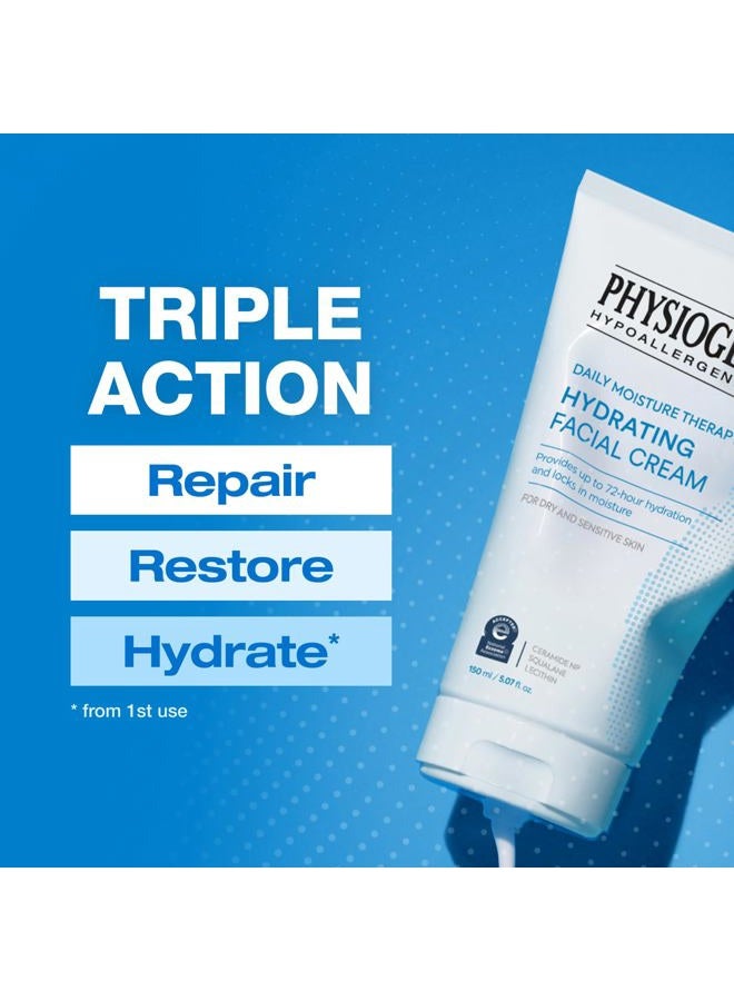 Physiogel Daily Hydrating Facial Moisturizer Cream, 72 hrs Hydration for Dry & Sensitive Skin, Korean skin care, Fragrance-Free, Non-Comedogenic, Dermatologist-Tested, Ceramide, Squalane. - Image 4
