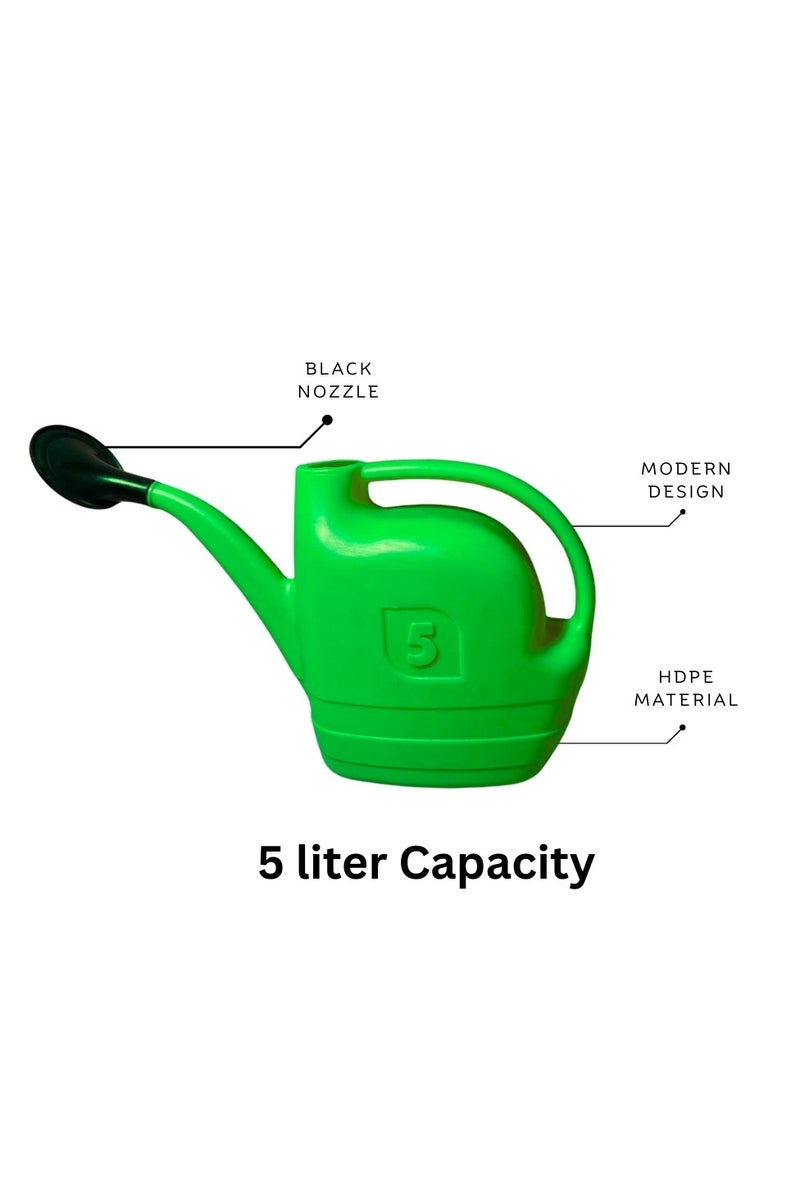 إس إن إتش علبة سقي، رشاشات مياه للنباتات، غلاية سقي النباتات | 5 لتر | أداة بستنة بلاستيكية ممتازة لسقي النباتات، دش مياه البستنة، الري، الأسمدة ورذاذ المبيدات الحشرية | تأتي مع فوهة دش قابلة للفصل | متوفرة باللون الأخضر. - Image 1