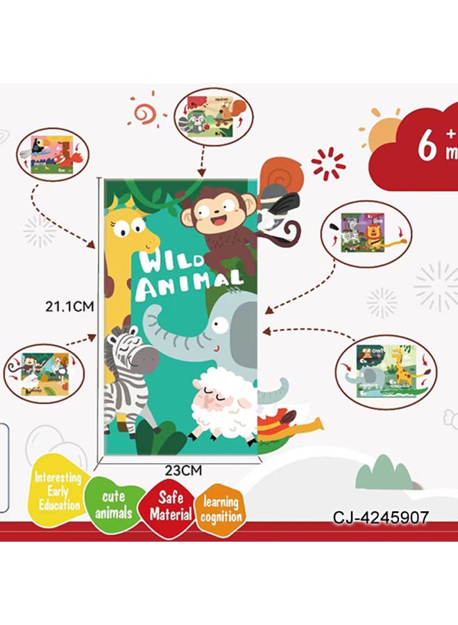 CJ Years Old Cognition 3-6 Months Old Cloth Book Baby Baby Can Bite Early Education Tear-proof Educational Toys Tail - Image 4